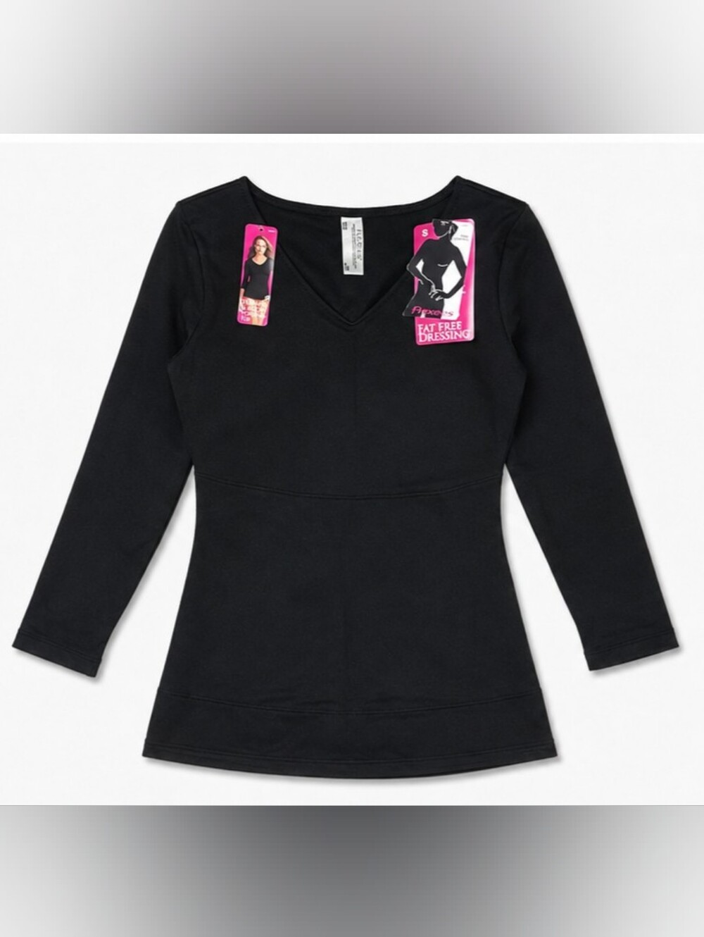 Flexees by Maidenform Women's V-Neck Firm Control Shaping Tunic Top Black Size S